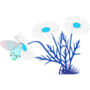 download A Butterfly On A Daisy clipart image with 135 hue color