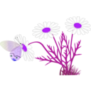 download A Butterfly On A Daisy clipart image with 225 hue color