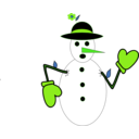 download Snow Man clipart image with 90 hue color