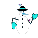 download Snow Man clipart image with 180 hue color