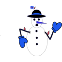 download Snow Man clipart image with 225 hue color