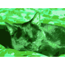 download Black Cat Sleeps clipart image with 90 hue color