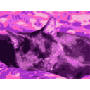 download Black Cat Sleeps clipart image with 270 hue color