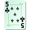 download Ornamental Deck 5 Of Clubs clipart image with 90 hue color