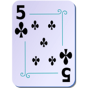 download Ornamental Deck 5 Of Clubs clipart image with 180 hue color