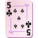 download Ornamental Deck 5 Of Clubs clipart image with 270 hue color