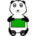 download Panda Holding A Sign clipart image with 45 hue color
