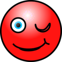 download Emoticons Winking Face clipart image with 315 hue color