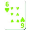 download White Deck 6 Of Hearts clipart image with 90 hue color