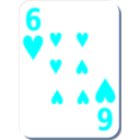 download White Deck 6 Of Hearts clipart image with 180 hue color