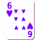 download White Deck 6 Of Hearts clipart image with 270 hue color