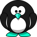 download Cute Round Cartoon Penguin Flat Colors clipart image with 135 hue color