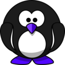 download Cute Round Cartoon Penguin Flat Colors clipart image with 225 hue color