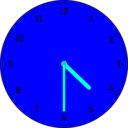 download Clock clipart image with 180 hue color