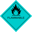 download Flammable Sign clipart image with 180 hue color