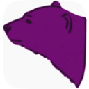 download Bear Head clipart image with 270 hue color