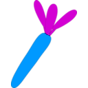 download Carrot clipart image with 180 hue color