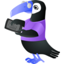 download Toucan With Tablet clipart image with 180 hue color