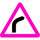 download Roadsign Curve Ahead clipart image with 315 hue color