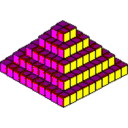 download Pixel Piramide clipart image with 180 hue color