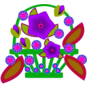 download Flower Basket clipart image with 270 hue color