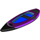 download Canoe clipart image with 180 hue color