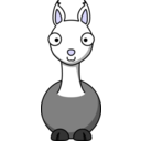 download Cartoon Llama clipart image with 270 hue color
