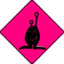 download Caution Alien clipart image with 270 hue color