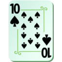 download Ornamental Deck 10 Of Spades clipart image with 90 hue color