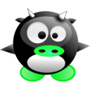 download Baby Tux Cow clipart image with 90 hue color