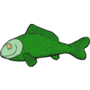 download Green Fish clipart image with 45 hue color