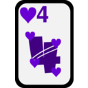 download Four Of Hearts clipart image with 270 hue color