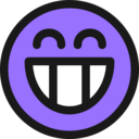 download Flat Grin Smiley Emotion Icon Emoticon clipart image with 135 hue color