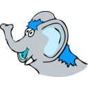 download Drawn Elefant clipart image with 180 hue color