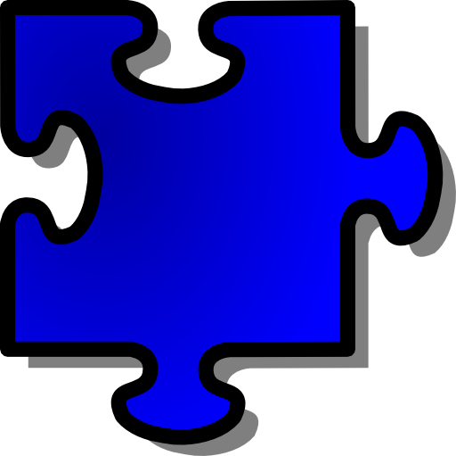 Blue Jigsaw Piece 10