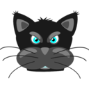 download Angry Black Panther clipart image with 180 hue color