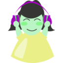 download Girl With Headphone2 clipart image with 90 hue color