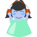 download Girl With Headphone2 clipart image with 180 hue color