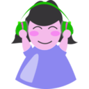 download Girl With Headphone2 clipart image with 270 hue color