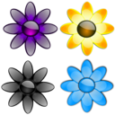 download Glossy Flowers 2 clipart image with 180 hue color