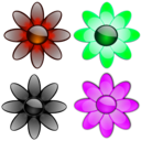 download Glossy Flowers 2 clipart image with 270 hue color