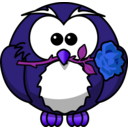 download Owl With Rose clipart image with 225 hue color