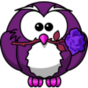 download Owl With Rose clipart image with 270 hue color