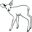 download Fawn Outline clipart image with 135 hue color