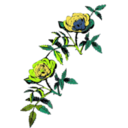 download Rose Decoration In Color clipart image with 45 hue color