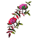 download Rose Decoration In Color clipart image with 315 hue color
