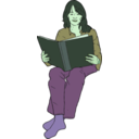 download Michelle Kempner Reading clipart image with 90 hue color