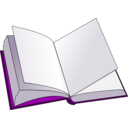 download Open Book clipart image with 270 hue color