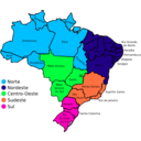 download Map Of Brazil V3 clipart image with 135 hue color