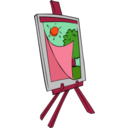 download Easel With Kids Painting clipart image with 315 hue color